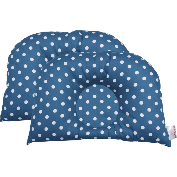 BabyDorm® Kussen Voor Kinderwagen BuggyDorm Jonna Petrol Met Witte Stipjes - Afbeelding 2