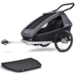 CROOZER Kid Vaaya 2 Graphite Blauw Kinderfietskar Inclusief Voetruimte Bescherming Lade