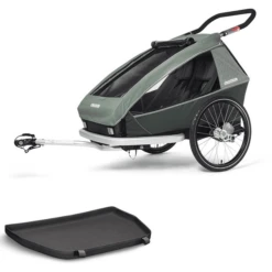 CROOZER Kid Vaaya 2 Jungle Fietskar Green Inclusief Voetruimte Bescherming Lade