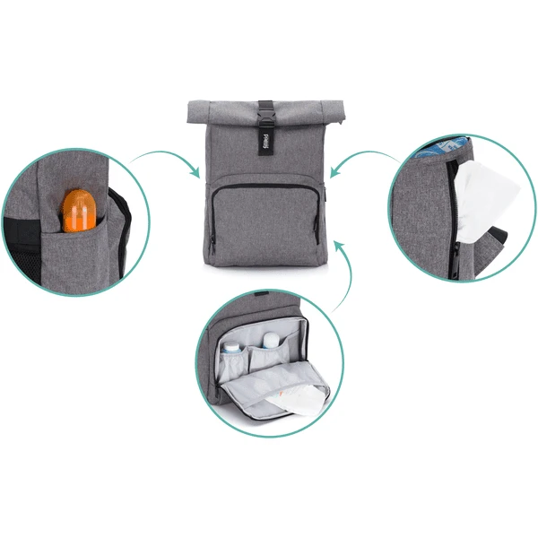 Fillikid Wikkelrugzak Tokyo Grijs GemĂȘleerd - Afbeelding 3