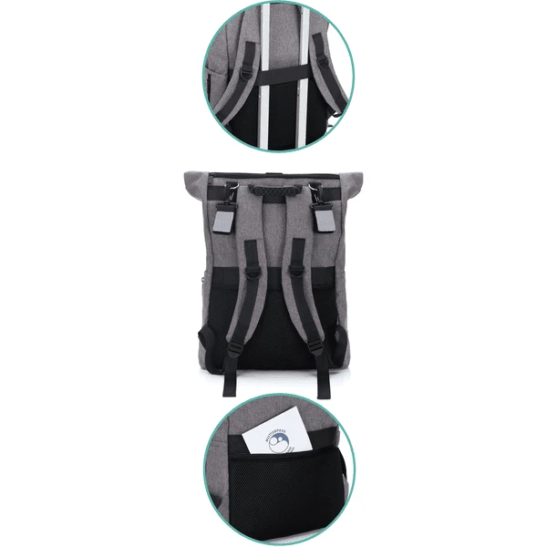 Fillikid Wikkelrugzak Tokyo Grijs GemĂȘleerd - Afbeelding 4