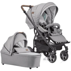 GESSLEIN Combi Kinderwagen F4 Air+, Lichtgrijs Gevlekt / Sterren