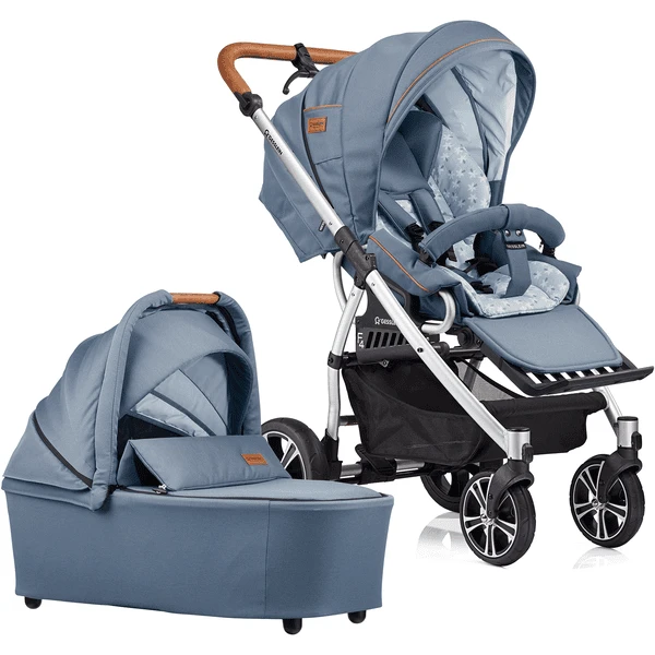 GESSLEIN Combi Kinderwagen F4 Air+, Medium Blauw / Palmboom