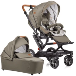 GESSLEIN Combi Kinderwagen F6 Air+, Kaki / Bloemen