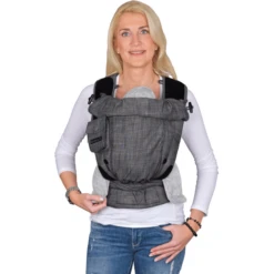 Hoppediz Draagzak Bondolino Plus Popeline One Size Denim Zwart