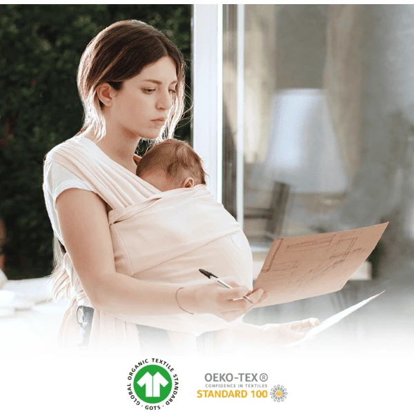 KOALA BABY CARE ® Draagdoek Cuddle Band 2 - Sand Roze - Afbeelding 4