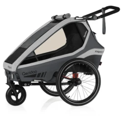 Qeridoo ® Kidgoo1 Kinderfietskar Steel Grijs