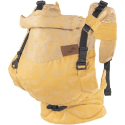 SCHMUSEWOLKE Draagzak Comfort Maxi Botanical Golden Linnen