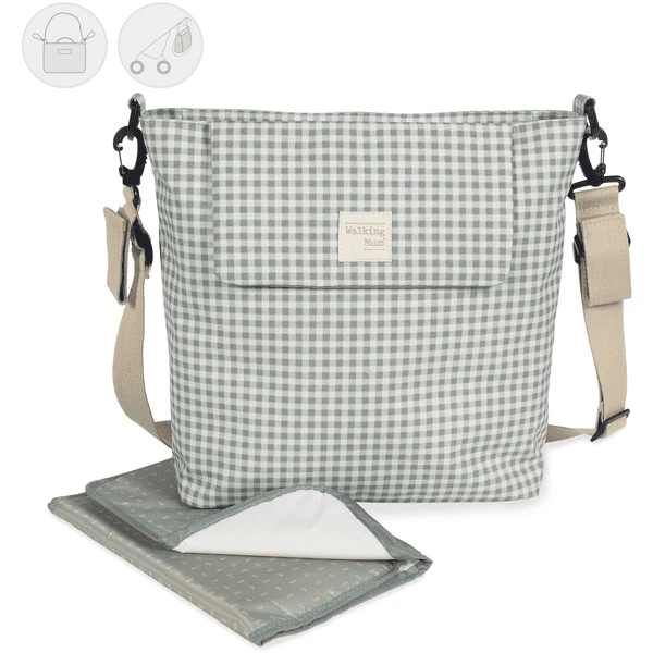 Walking Mum Luiertas I Love Vichy Groen - Afbeelding 2