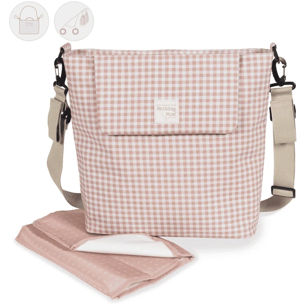 Walking Mum Luiertas I Love Vichy Pink - Afbeelding 2