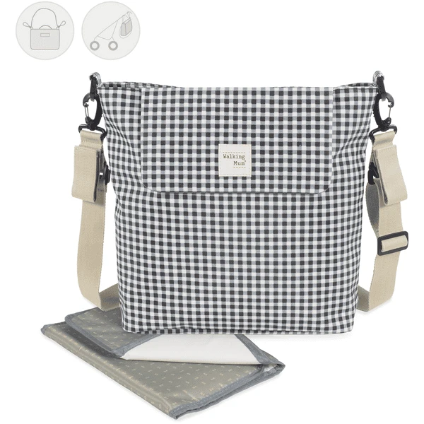 Walking Mum Luiertas I Love Vichy Zwart - Afbeelding 2